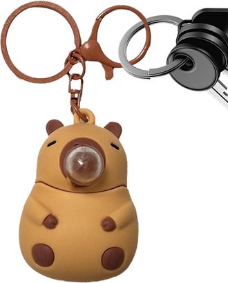 Generic Capybara Keychain - Cute Capybara Bag Pendant, Silicone Squeeze Keychain Toy | De&ccedil;ompression Fidget Doll With Chain | For Kids & Adults, Car Keys, Bac