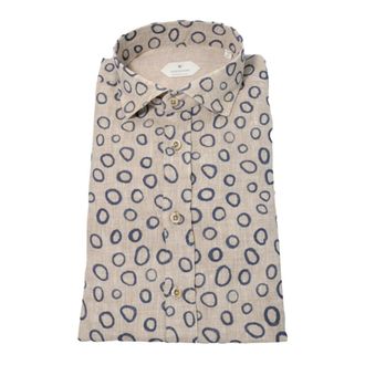 Bastoncino Puro Lino Slim Fit Overhemd - Heren - Casual Overhemden - Beige - 4XL - Linnen - Overhemden