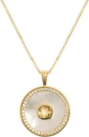 Freya Rose Citrine Mother Of Pearl Necklace at Nordstrom, Size 9.25