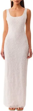 SNDYS Jocelyn Soutache Floral Maxi Dress in White at Nordstrom, Size X-Small