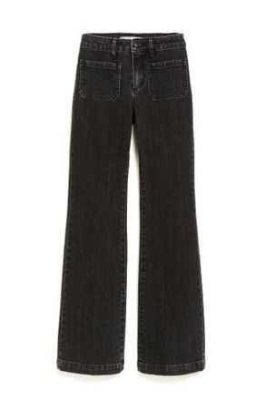 Tractr Faded Hi Rise Wide Leg Jeans In Black