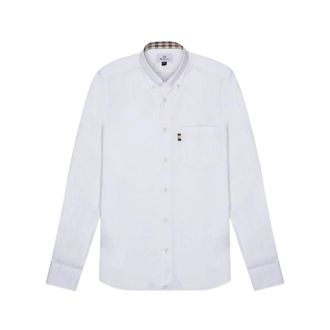 Aquascutum Casual Shirts, male, White, Size: XL Button-down Poplin Shirt