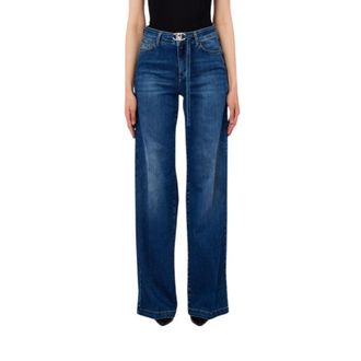 Liu Jo Wide Jeans, female, Blue, Size: W26 High-rise Flared Jeans