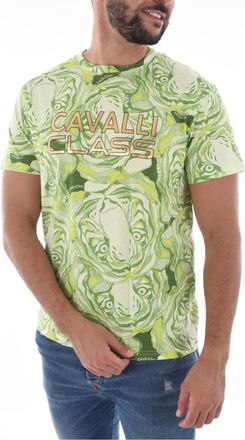 Cavalli Dierenprint Katoenen T-shirt - Heren - T-shirts - Veelkleurig - M - Katoen - Tops