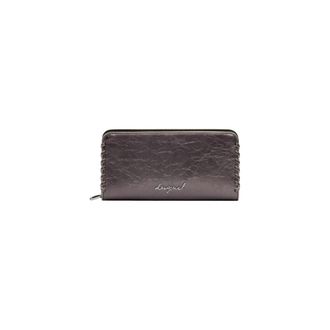Desigual Bruine Hook Button Portemonnee met Compartimenten - Dames - Portefeuilles - Bruin - ONE Size - Accessoires