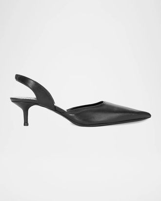 Staud Sebastian 40MM Leather Slingback Pumps
