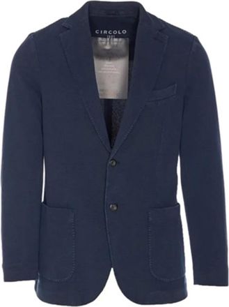Circolo 1901 Cotton Stretch Oxford 2 Button Jacket - male - Circolo 1901 - Blazers - Blue - 2XL - Jackets