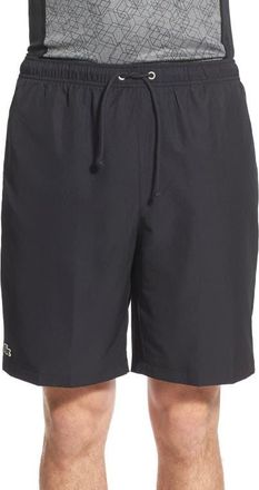 Lacoste Sport Diamante Drawstring Athletic Shorts in 031 Black at Nordstrom, Size 8