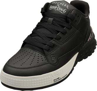 Skechers Mens Sizzle Buckets Og Sneaker, Black Leather/Bandana Print Mesh, 9.5 UK