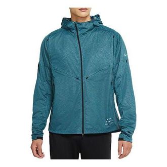 Nike Pinnacle Run Division hooded Sports Running Jacket Green DA0417-393