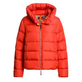 Parajumpers Womens Jinny Grenadine Red Hooded Down Jacket - Size Small