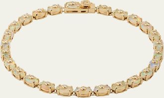 Sydney Evan 14K Yellow Gold Tiny Carved Opal Eternity Bracelet with Diamonds