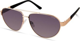 Guess Unisex Gu7620 Aviator Sunglasses Gold Frame - Beige Metal - One Size