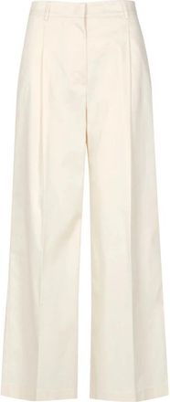Mauro Grifoni Wijde broek - Dames - Wijde Broeken - Beige - M - Katoen - Broeken