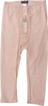 Dolce & Gabbana Beige Logo Lace Lingerie Cropped Tights Womens Underwear