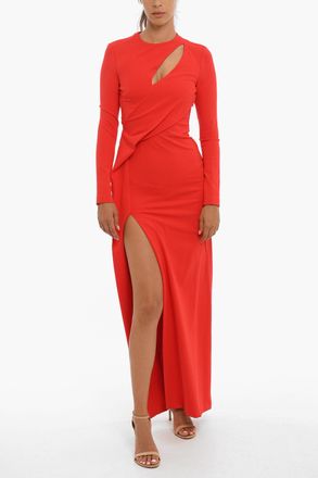 Alexander McQueen Maxi Long-Sleeve Dress with Cutouts Alexander McQueen