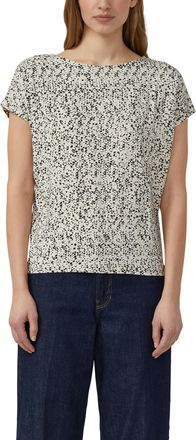 s.Oliver Kurzarmshirt S.OLIVER, Damen, Gr. 38, grau aop, Jersey, Obermaterial: 95% Viskose, 5% Elasthan, gemustert, normal h&uuml;ftbedeckend, Rundhals, abgesteppte