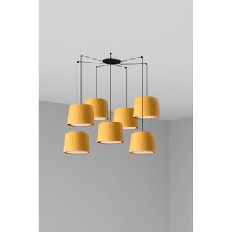 Faro Barcelona Faro Samba L&aacute;mpara Suspensi&oacute;n Suspensi&oacute;n Colgante Negra, Amarilla 7 Luces