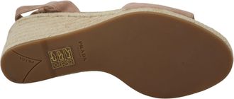 Prada Womens Pink Suede Leather Ankle Strap Sandals
