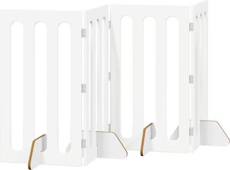 vidaXL Valla Plegable Para Mascotas 4 Uds. Blanco 201 X 38 X 90 Cm Vidaxl