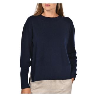 Gran Sasso Round-neck Knitwear, female, Blue, XS, Stylish Necklace