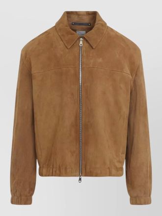 Paul Smith suede leather jacket collared elastic cuffs