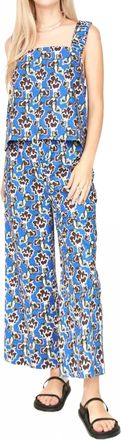Mirth Whistler Straight Leg Pant In Lapis Wildflower