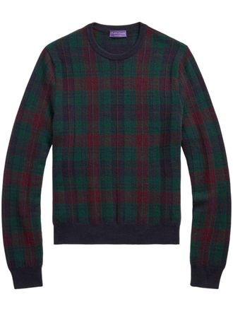 Ralph Lauren Purple Label plaid sweater - men - Cashmere - L - Green