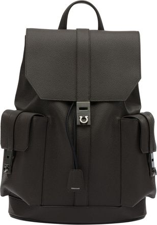Ferragamo Double Pocket Leather Backpack