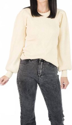 Merci Selina Ribbed Sweater In Pale Yellow