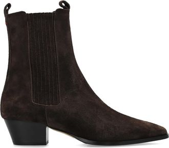 Aeyde Agata enkellaarsjes met hak - Dames - Cowboylaarzen - Bruin - 37 EU - Leer - Schoenen