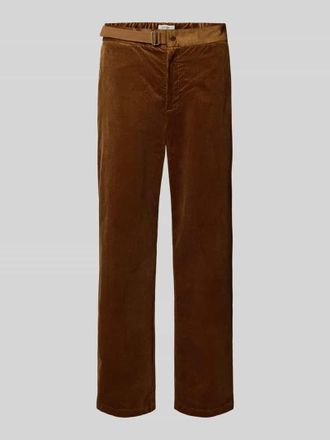 Replay Tapered Fit Cordhose mit G&uuml;rtel in Cognac, Gr&ouml;&szlig;e 30/32