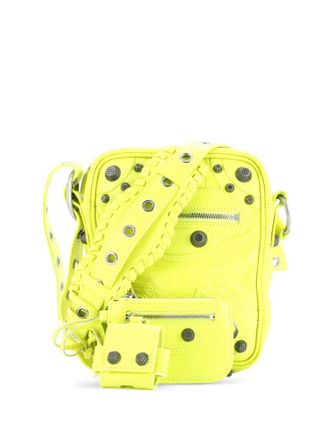 Balenciaga Le Cagole Giant Studs Leather crossbody bag - Groen