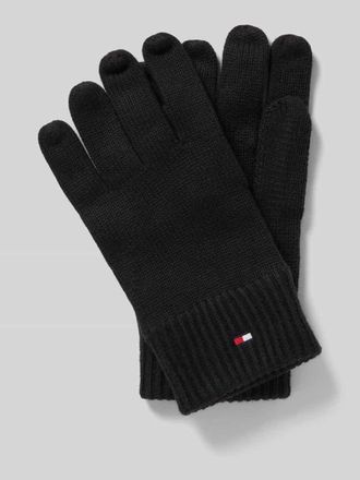 Tommy Hilfiger Handschuhe aus Baumwoll-Kaschmir-Mix in Black, Gr&ouml;&szlig;e 1