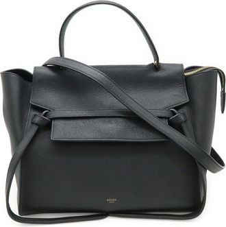 Celine Black Leather Handbag Shoulder Bag Tote Bag (Pre-Owned)