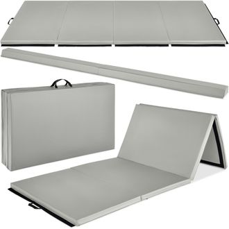 Best Choice Products 10ftx4ftx2in Folding Gym Mat 4-Panel w/ Carrying Handles & Folding Balance Beam