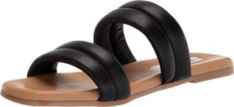 Steve Madden Wizen Sandal Black Leather WIZE01S1-001 Womens