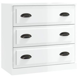 Berkfield Home Sideboard High Gloss White 70x35.5x67.5 cm Engineered Wood