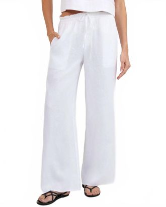 Bella Dahl Womens Ruffle Waist Wide Leg Pant In White
