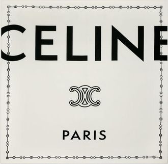 Celine Foulard in twill di seta con logo stampato