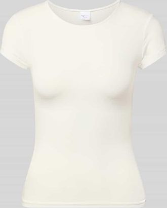 Gina Tricot Slim Fit T-Shirt aus Modal-Mix in Offwhite, Gr&ouml;&szlig;e XL