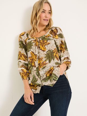Fat Face FatFace Caitlin Natural Wilding Leaves Tunic