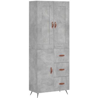 vidaXL Vidaxl - Aparador alto madera contrachapada gris hormigón 69,5x34x180 cm
