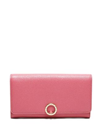 Bulgari 2020s leather clip-on wallet - women - Calf Leather - One Size - Pink
