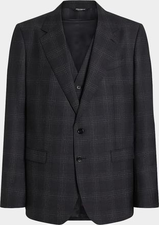 Dolce & Gabbana Men & apos;s Single-Breasted Plaid Three-Piece Suit