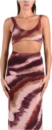 Laneus Gebreide mouwloze top - Dames - Tops - Veelkleurig - Maat: M Wol