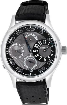 Chopard pre-owned L.U.C. Tech Regulator 40mm - men - Rubber/stainless steel - One Size - Black