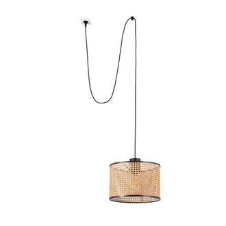 Faro Barcelona Mambo L&aacute;mpara Colgante Negra/rat&aacute;n &Oslash;320 Con Clavija 68604-48