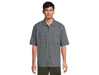 Prana Palisades Ripstop Short Sleeve Shirt Mens Jacket Thundercloud : XL, Cotton/Elastane/Polyester