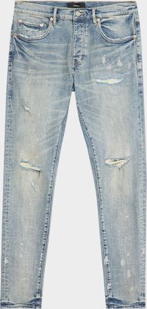 Purple Men & apos;s D-Worn Distressed Skinny Jeans